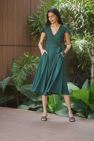 Emerald Wrap Dress
