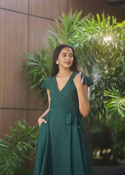 Emerald Wrap Dress