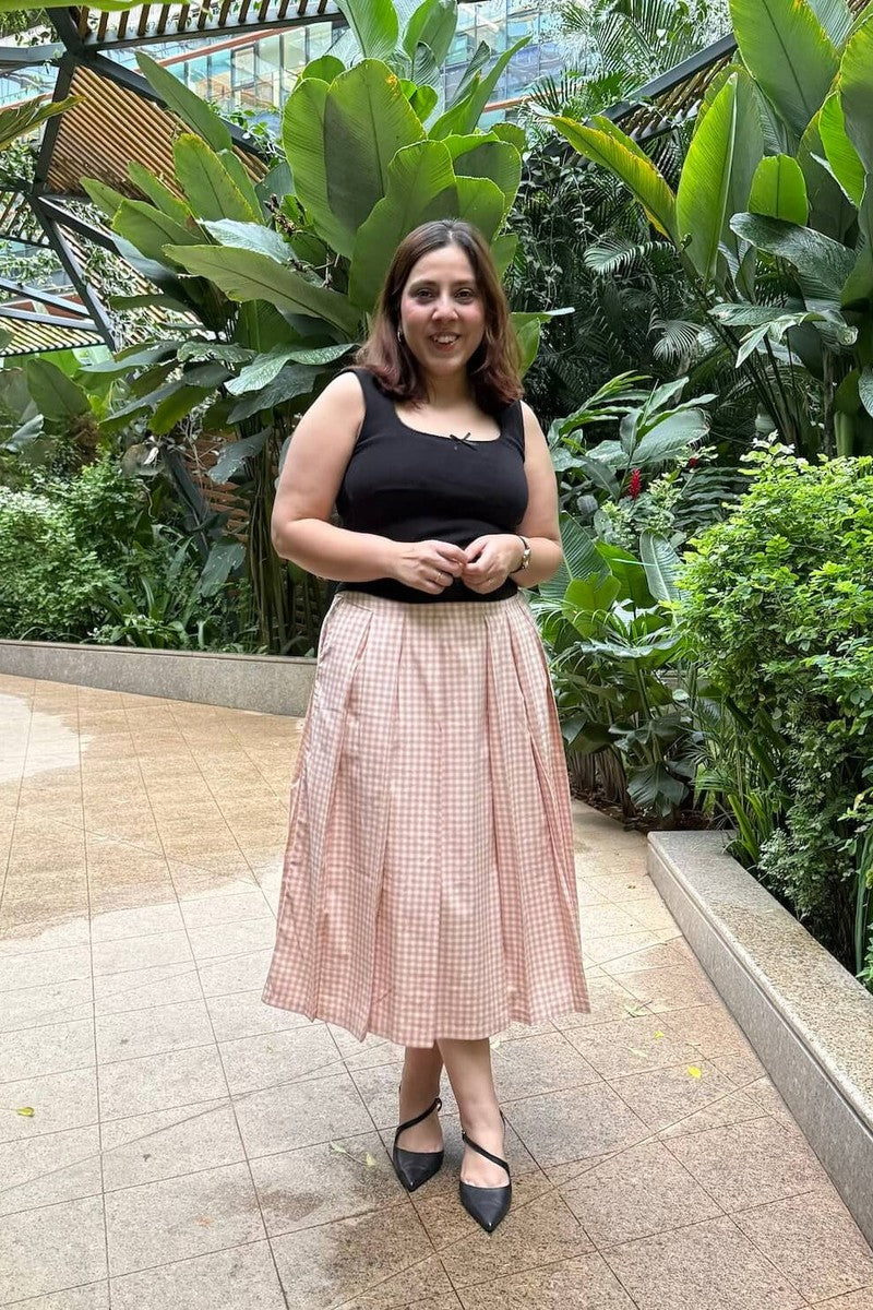 Blush Pleated Skirt