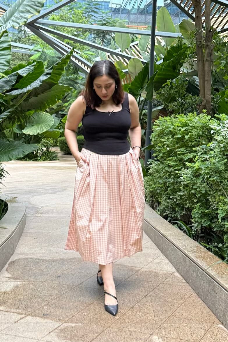Blush Pleated Skirt