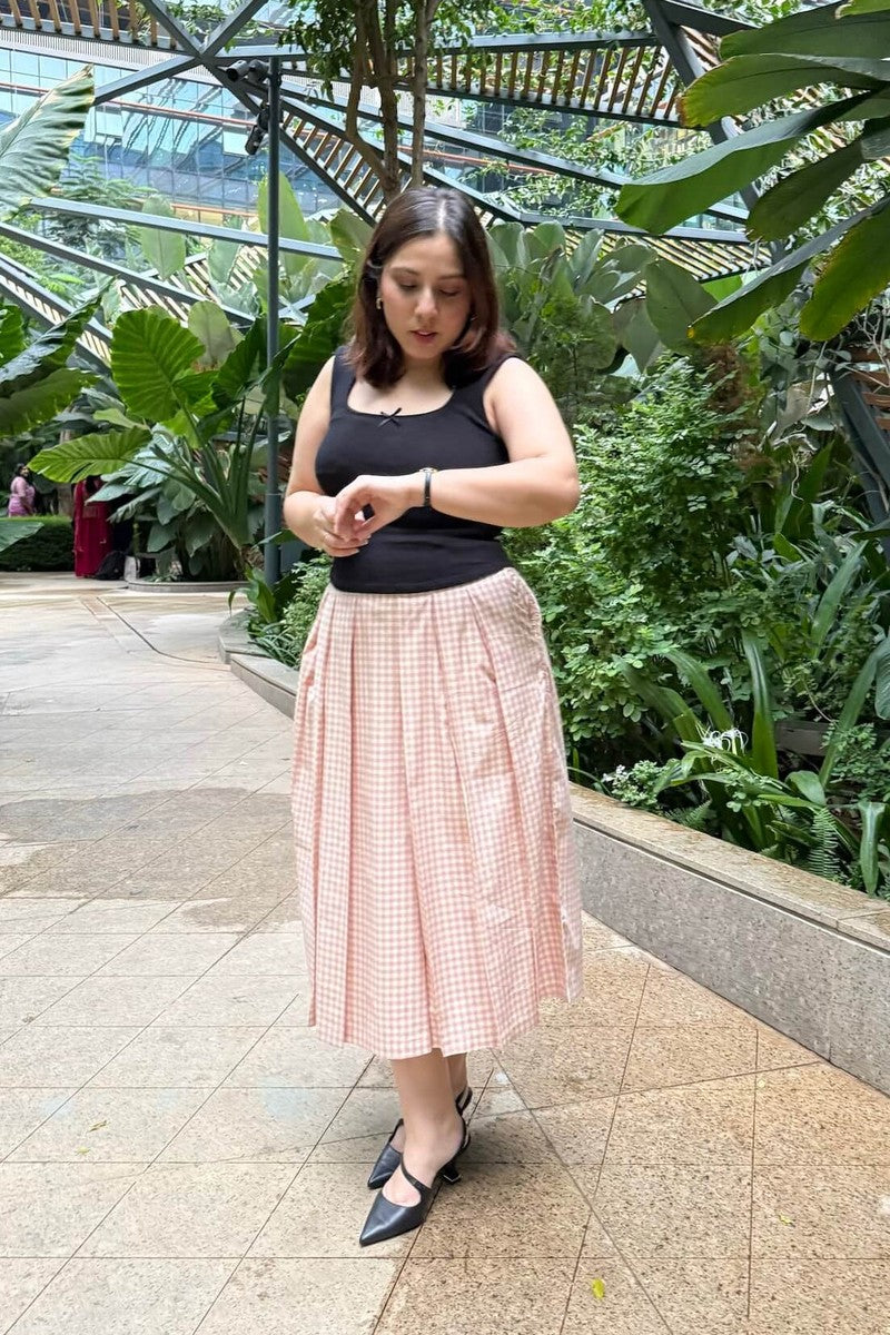 Blush Pleated Skirt