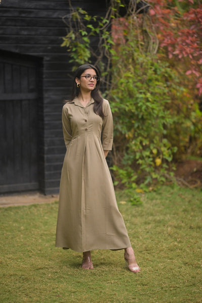 Angelina Dress (Sage Khaki)