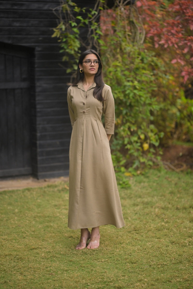 Angelina Dress (Sage Khaki)