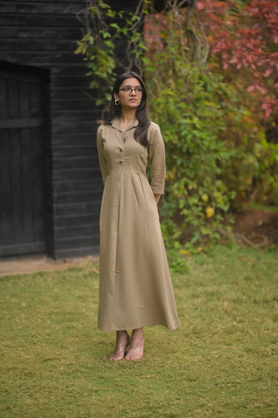 Angelina Dress (Sage Khaki)
