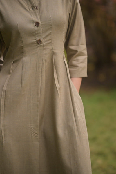 Angelina Dress (Sage Khaki)