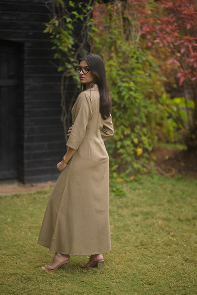 Angelina Dress (Sage Khaki)
