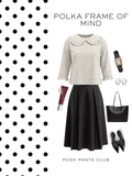 Polka frame of mind bundle - Margot Top with Effortless Elegance (Black)